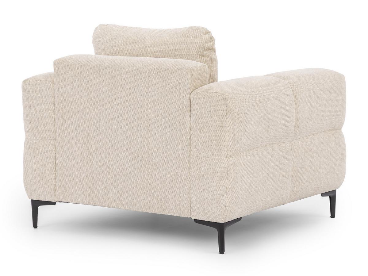 SESSEL Cardea in Bubble-Optik aus weichem Hellbeige Strukturstoff mit hohem Sitzkomfort - Beige/Schwarz, Holz/Textil (102/80/97cm) - S-Style Möbel