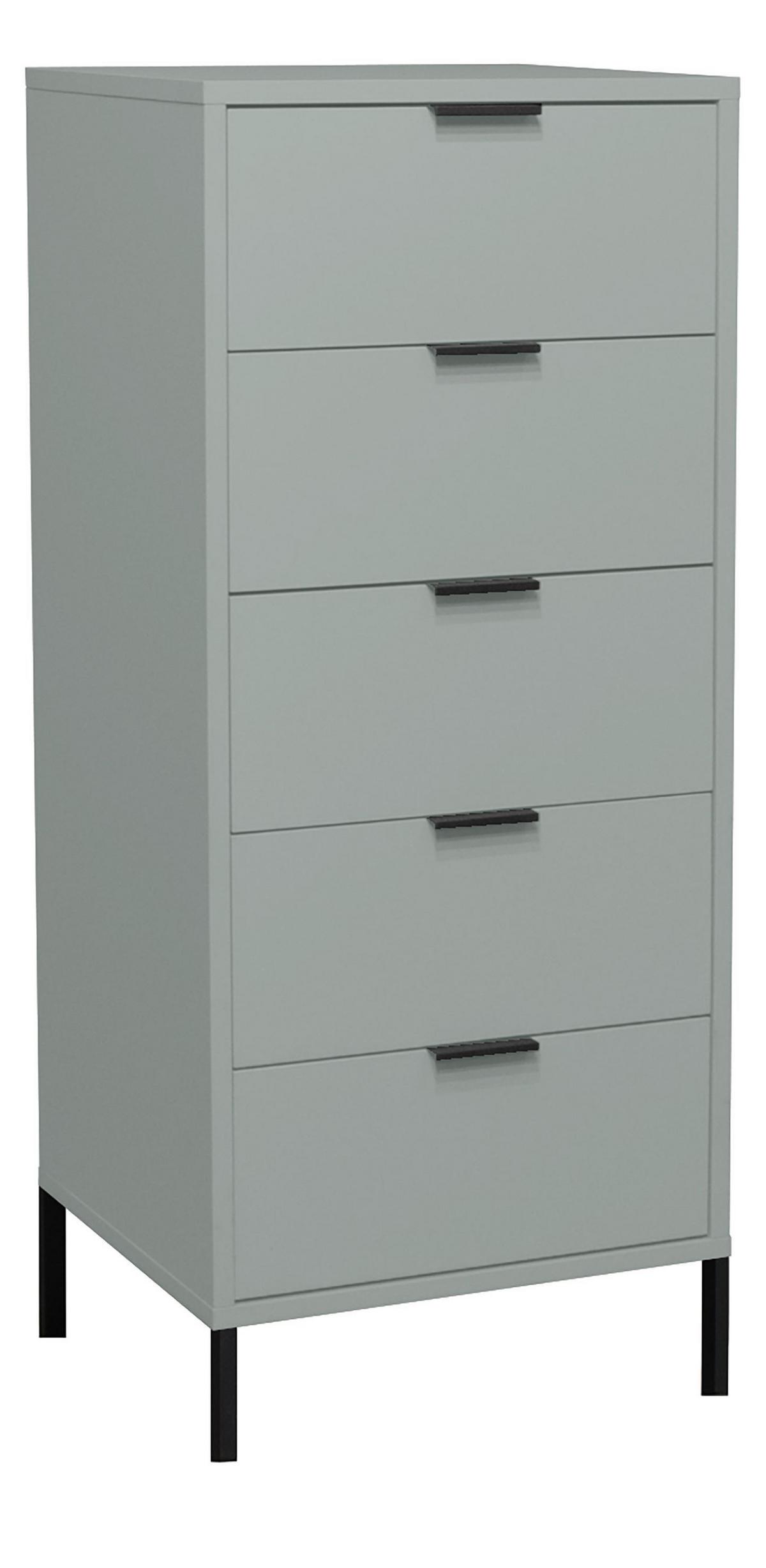 KOMMODE Erna 51x45x123 Pinie Green matt Lack - Grün, Holzwerkstoff (51/123/45cm) - 58aufmkessel