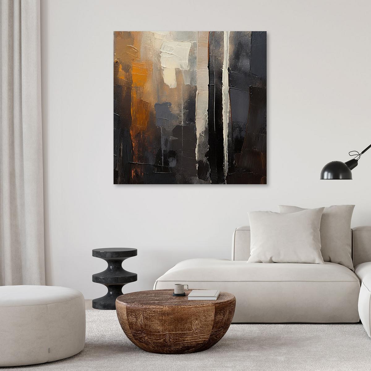 LEINWANDBILD Abstrakt braun gemalt 30x30cm - Braun, Textil (30/30cm) - Feeby