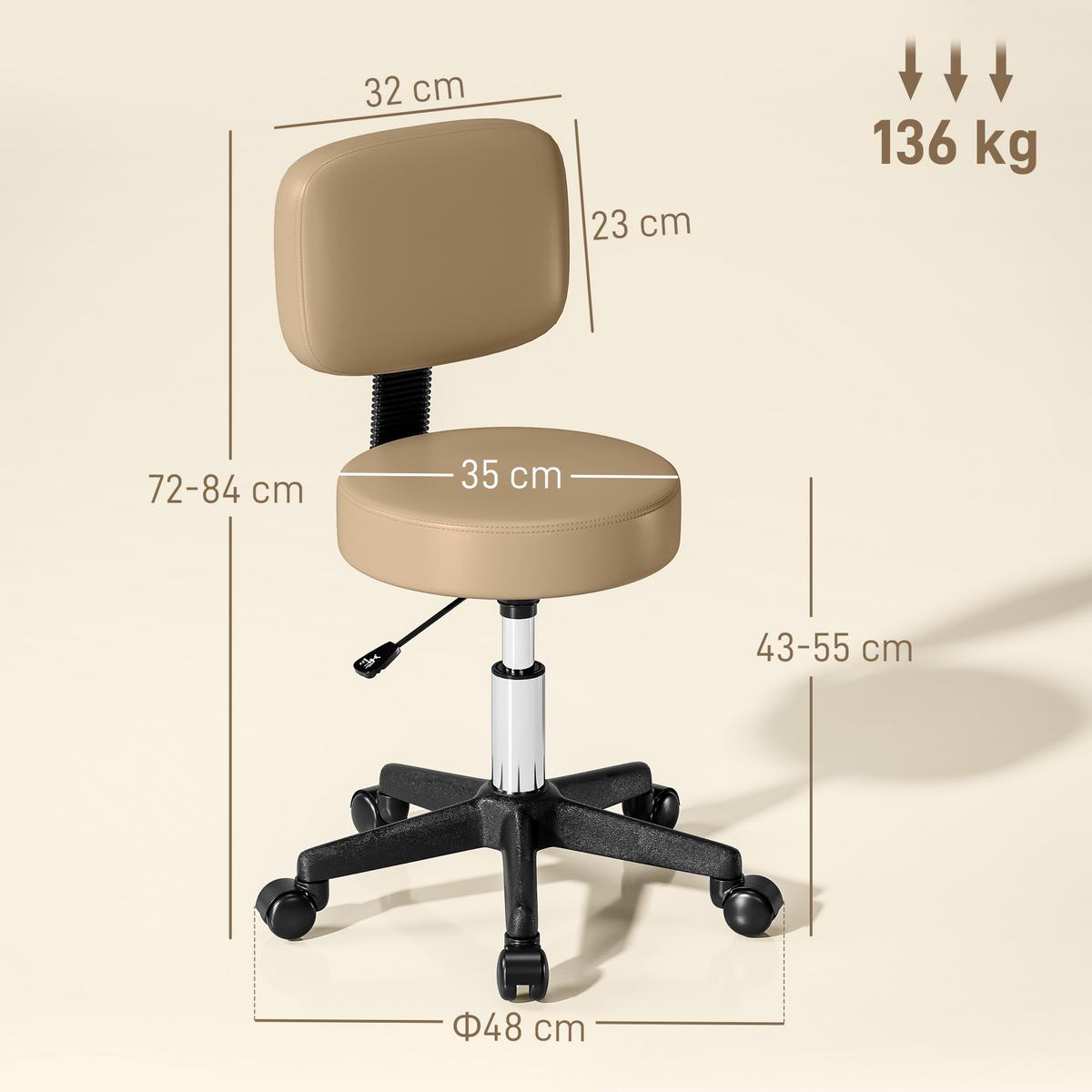 SALONHOCKER Kunstleder Schaumstoff Braun - Hellbraun, Textil (35/84/35cm) - HOMCOM