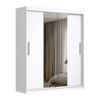 SCHWEBETÜRENSCHRANK VIVA 200/215,5/59cm 2-türig mit Spiegel Weiß - Weiß, Holzwerkstoff (200/215.5/59cm) - MASSENO