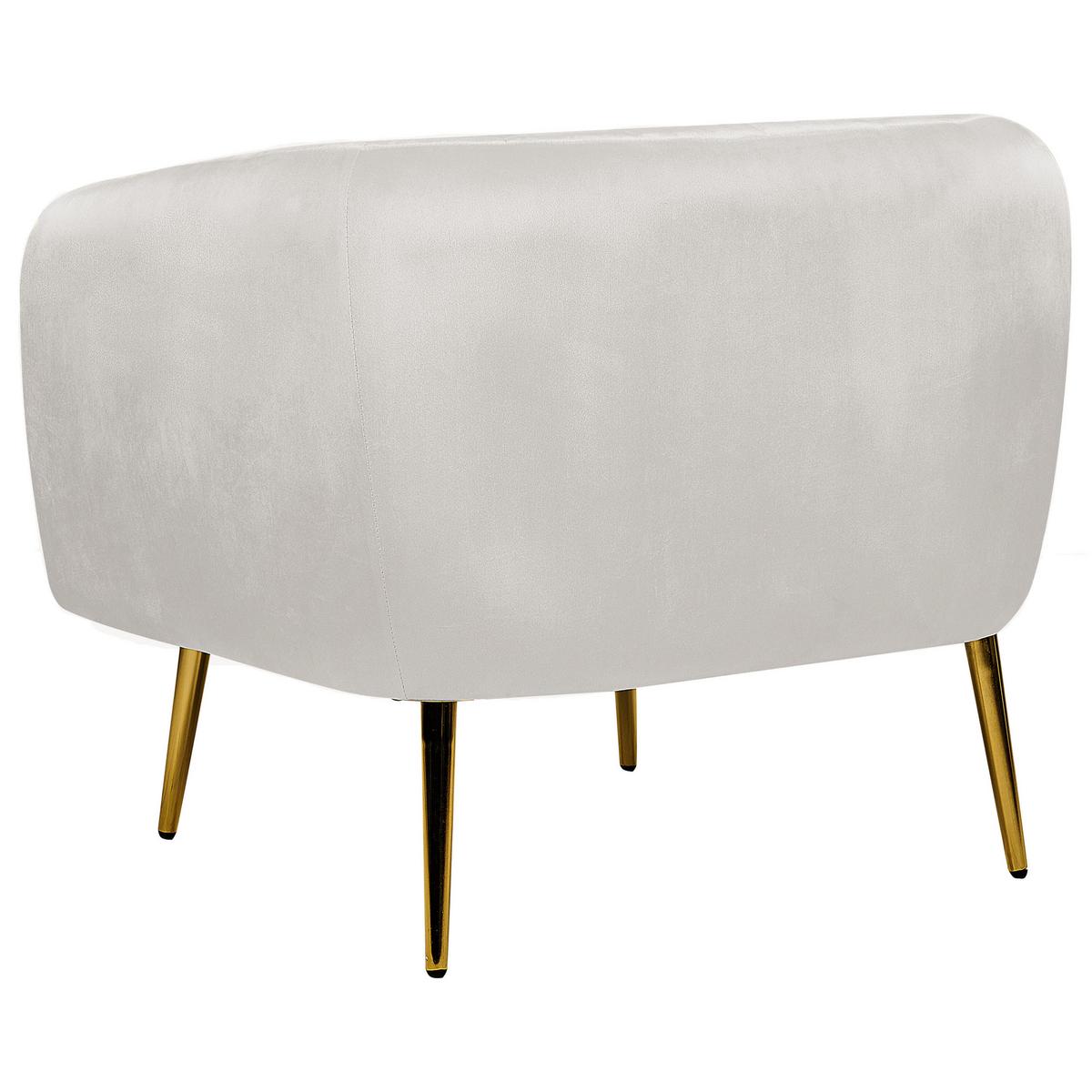 SESSEL Samtstoff Grau Laconia - Grau, Textil/Metall (85/72/62cm) - Beliani