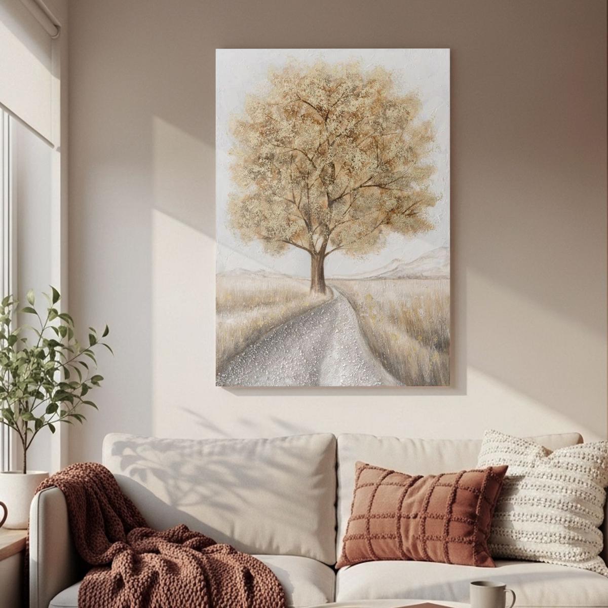 ACRYLBILD HANDGEMALT 60/90 cm - Beige/Grau, Holz/Textil (60/90cm) - KUNSTLOFT