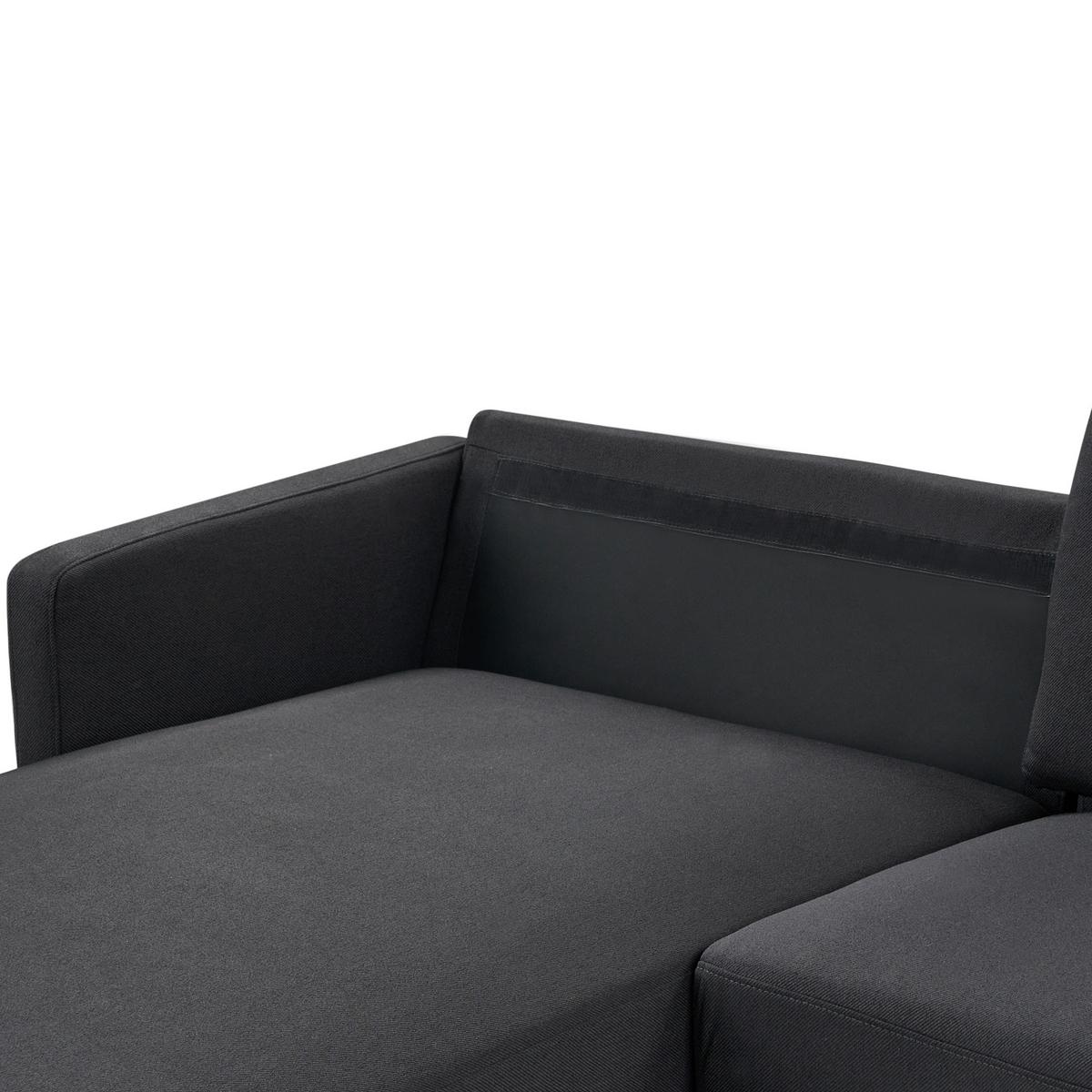 ECKSOFA 2-Sitzer Stoff Schwarz rechtsseitig Breda - Schwarz, Textil (192/155cm) - Beliani