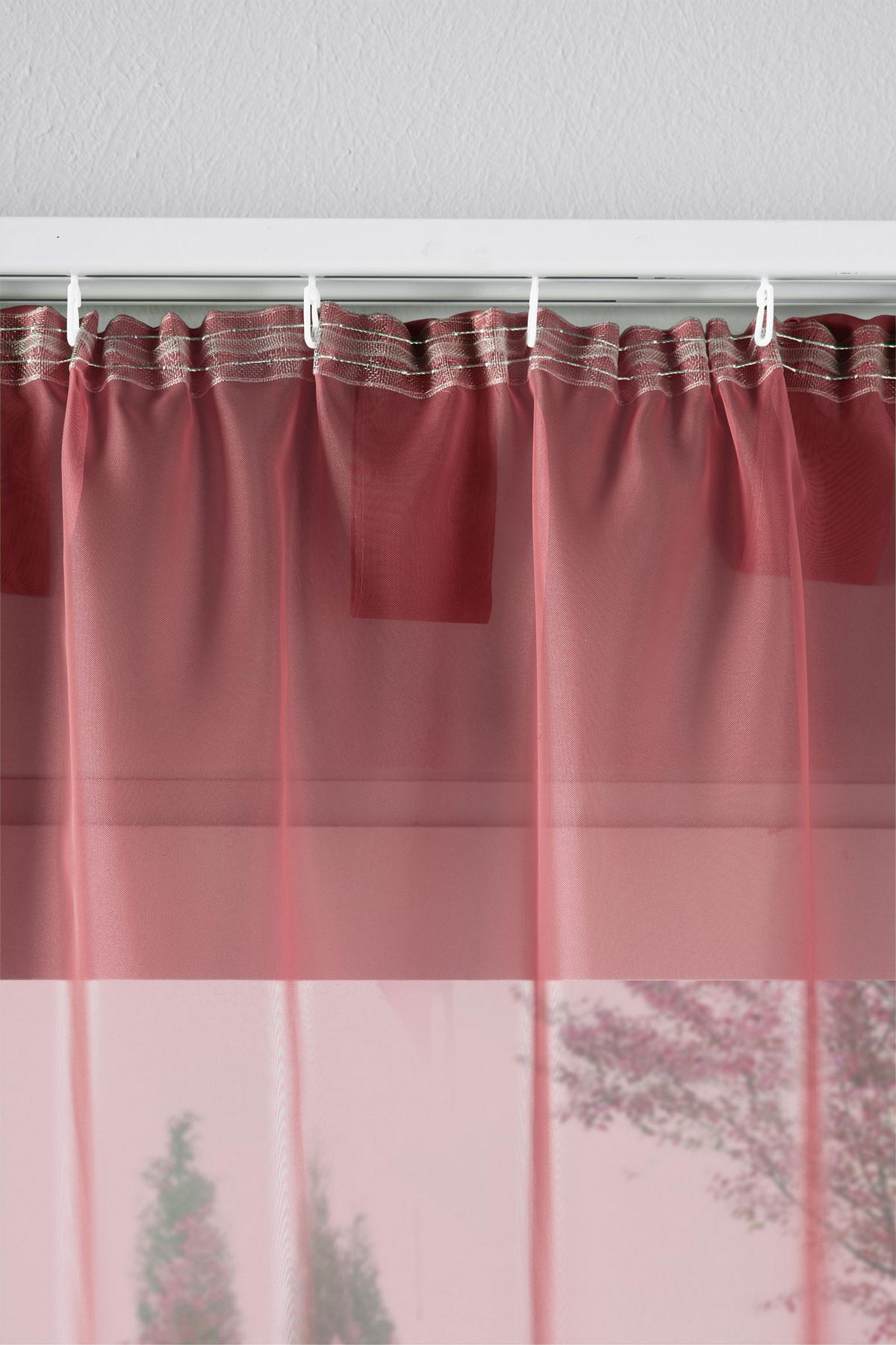 SCHLAUFENGARDINEN Voile 2er Set 175x140 cm Bordeaux - Bordeaux, Textil (140/175cm) - Gardinenbox.eu