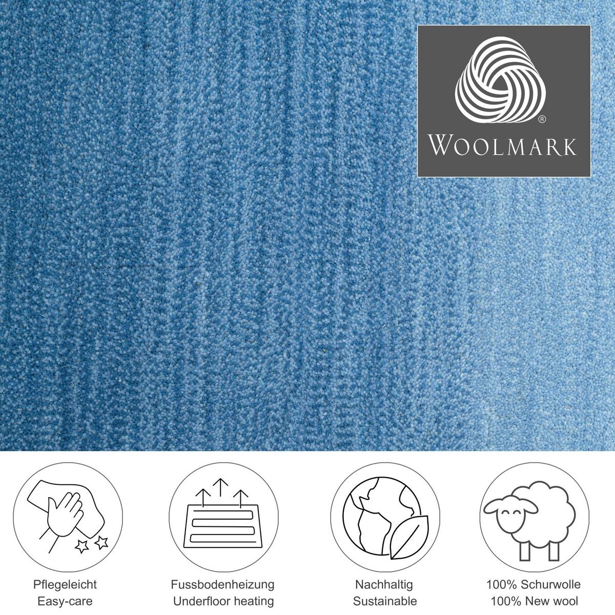 TUFTTEPPICH Wool Comfort 160x230 cm - Blau, Textil (160/230cm) - THEKO
