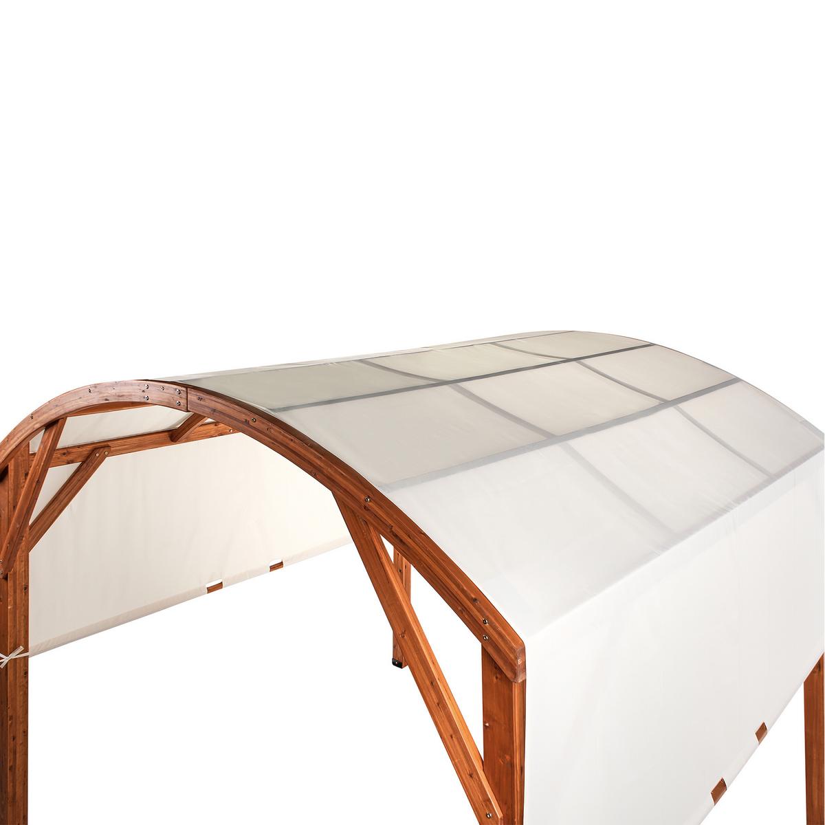 PAVILLON Tannenholz 303/300 cm Braun/Beige Scopello - Creme/Braun, Holz (303/257/300cm) - Beliani