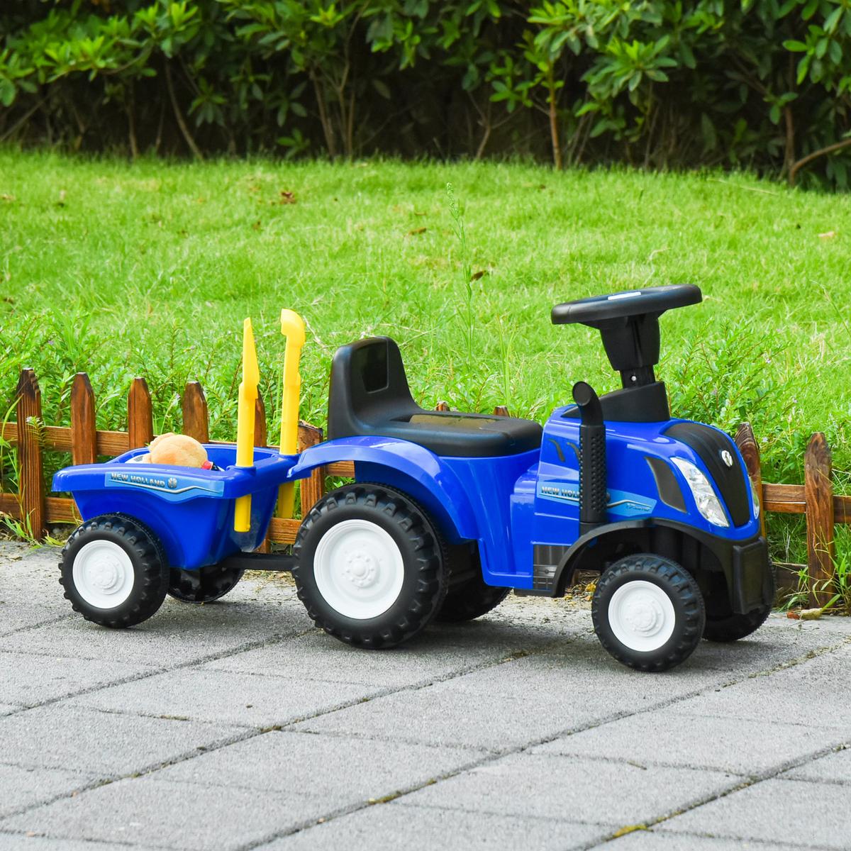KINDER RUTSCHAUTO, Blau/Gelb, PP+ Metall - Blau, Kunststoff (91/29/44cm) - HOMCOM