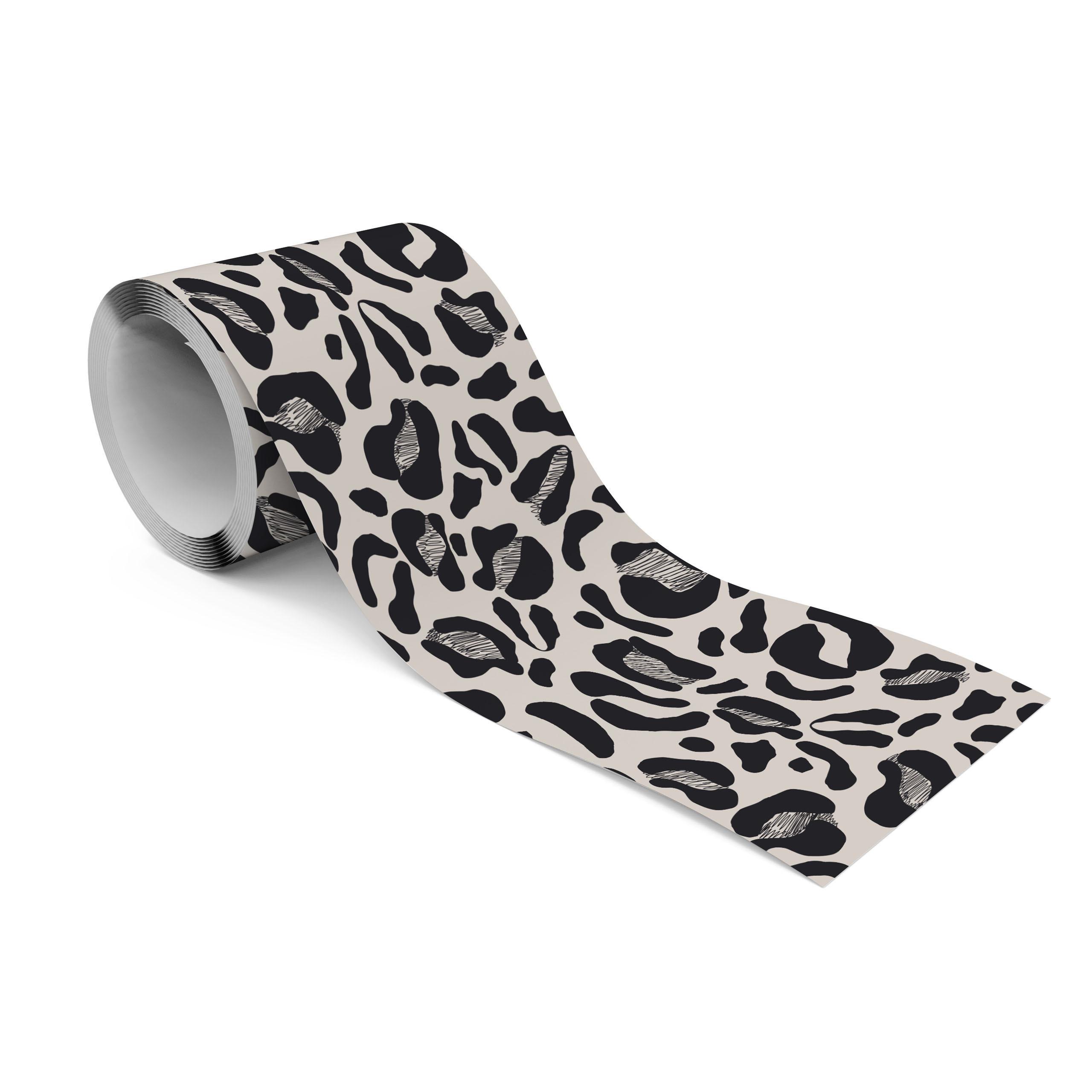 TAPETENBORDÜRE selbstklebend Abstrakt TIERMUSTER Leopardenmuster - Beige/Schwarz, Papier (10/300/300cm) - Muralo