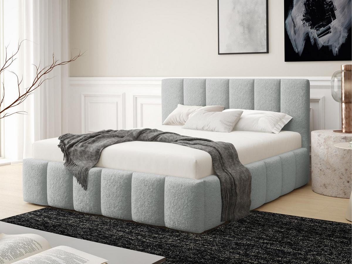 POLSTERBETT Lunaro - Hellgrau, Holz/Textil (180/200cm) - MIRJAN24