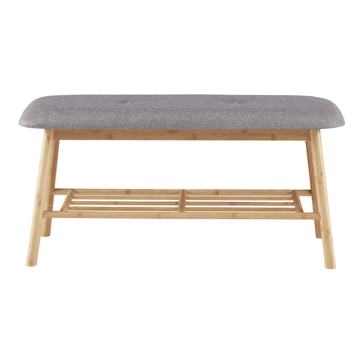 SCHUHBANK Römnitz - Grau, Holz/Textil (90/45/30cm) - [en.casa]