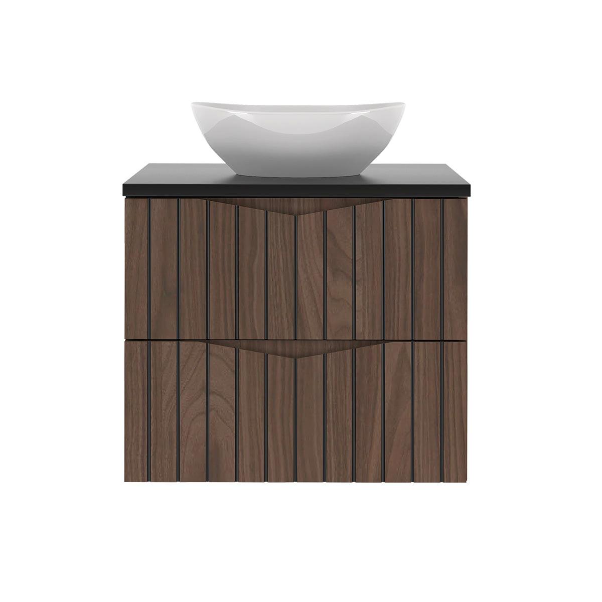 WASCHTISCH 60.6cm Siena Holz und Schwarz - Braun, Holzwerkstoff (60.6/52.2/46.5cm) - Petits-meubles