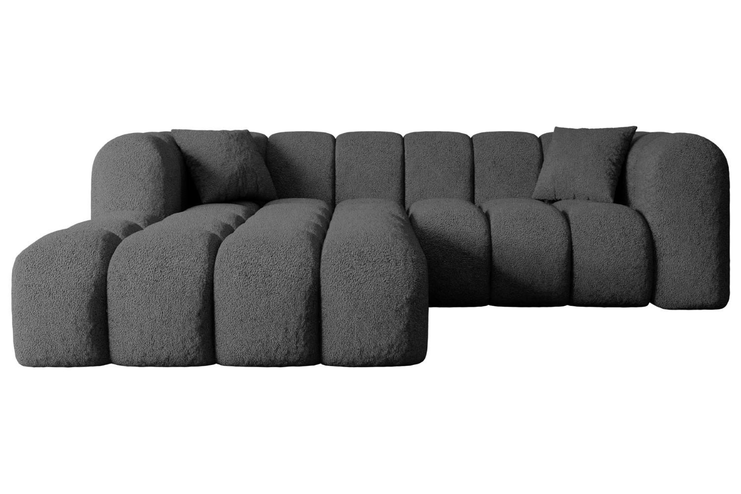 ECKSOFA Ottomane Links OLEA-L1 - 231x173x74 cm Grau - Platinfarben/Schwarz, Holzwerkstoff/Kunststoff (190/242cm) - ALTDECOR