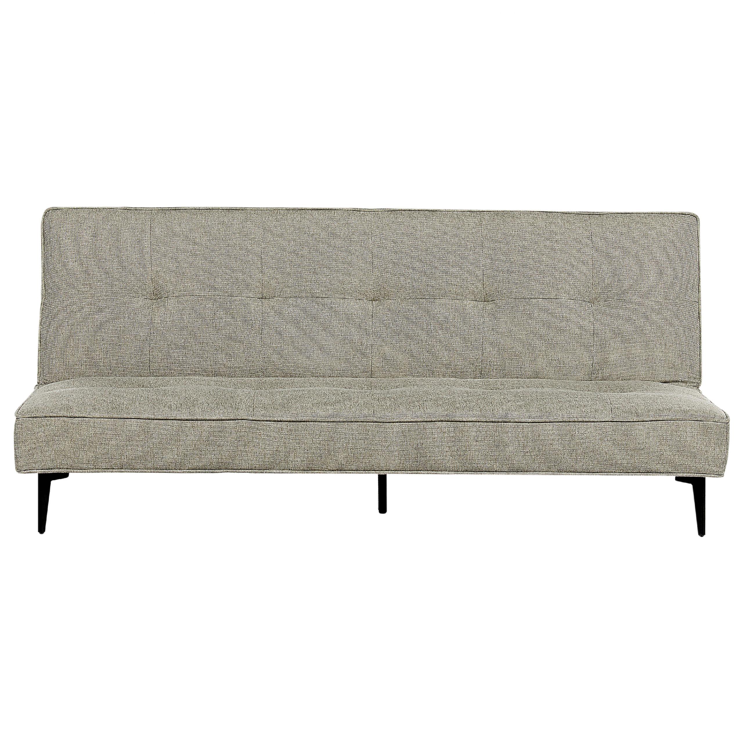 3-SITZER-SCHLAFSOFA hellgrün/schwarz Essvik - Schwarz/Grün, Textil (191/83/90cm) - Beliani