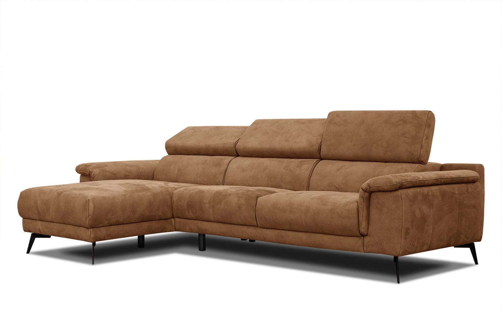 ECKSOFA FIERO 4-Sitzer, braun - Schwarz/Braun, Holzwerkstoff/Textil (158/269cm) - Wozimo