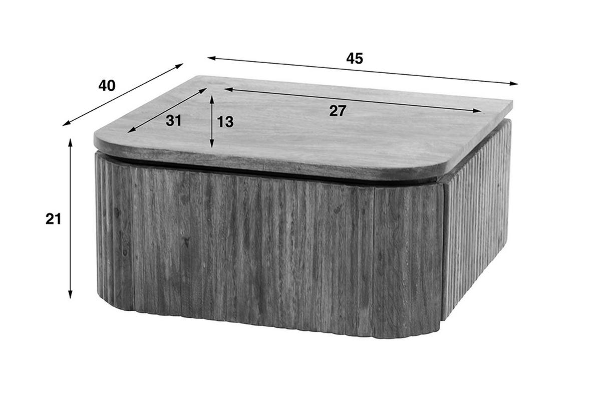 NACHTTISCH HEVE Holz Mango - Zwetschgeholzfarben, Holz (45/21/40cm) - KAWOLA