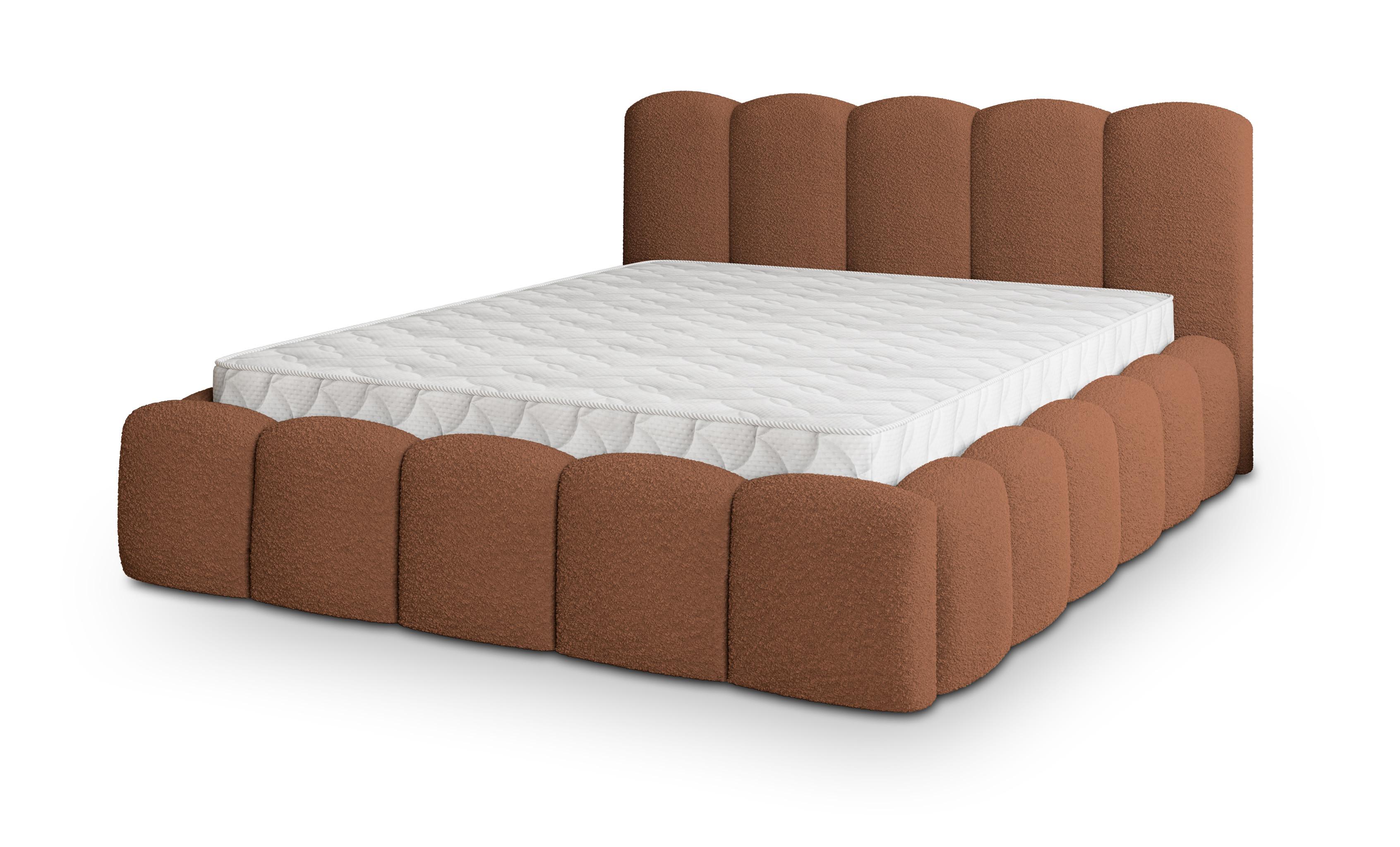 POLSTERBETT FALINA Q 120x200 cm mit Bettkästen - Kupferfarben - Kupferfarben, Holz/Textil - MASSENO