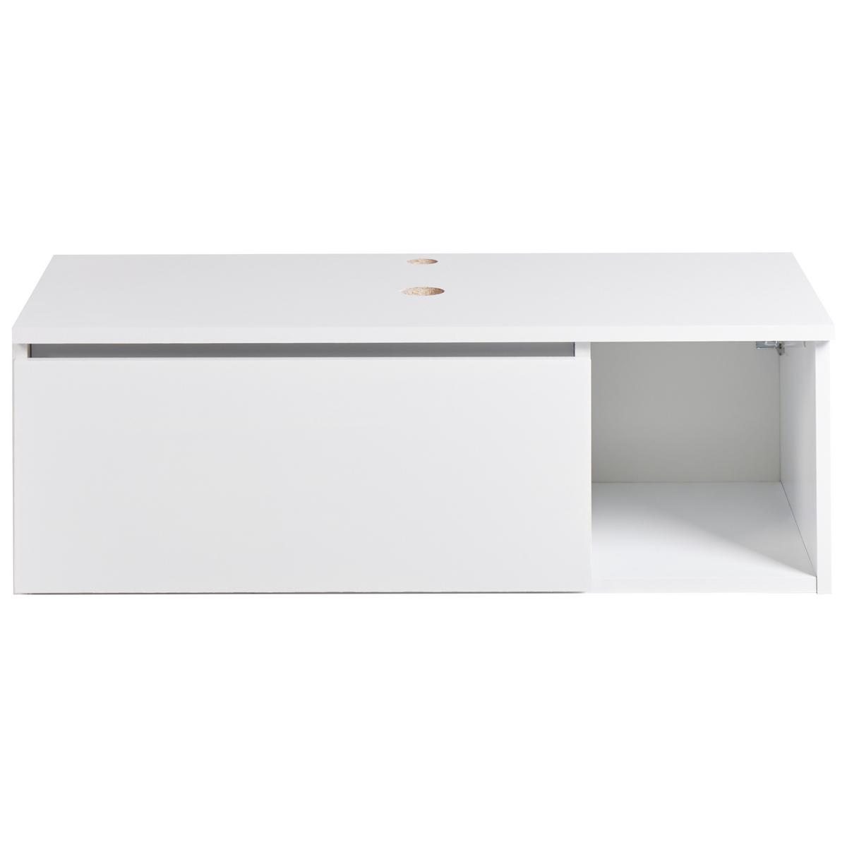 WASCHBECKENUNTERSCHRANK wandmontiertk 80 cm Weiß Rupanco - Weiß, Holzwerkstoff (80/27/40cm) - Beliani