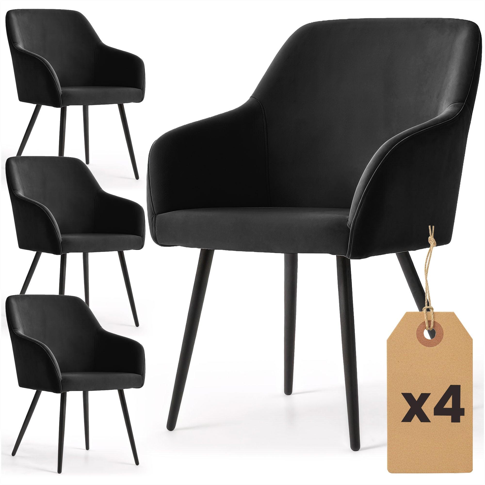 POLSTERSTUHL 4er Set, Metallbeine Schwarz 54,5/83/58 - Schwarz, Textil (55/83/51cm) - RAUMHIRSCH FURNITURE