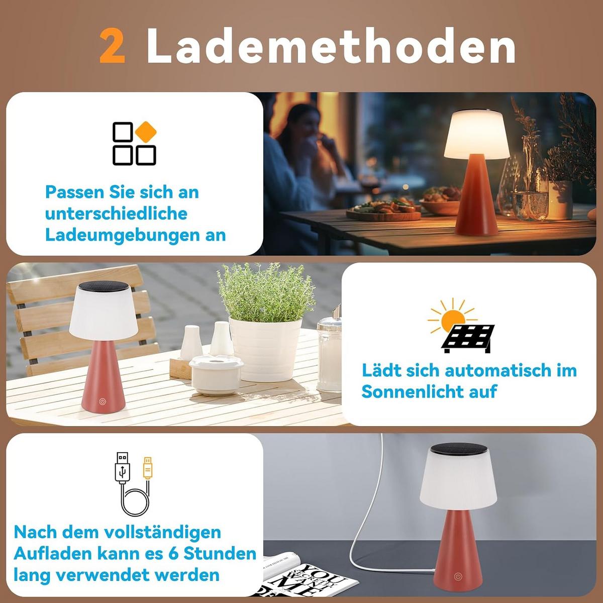 TISCHLEUCHTE Brennert 13/23.9/13 cm - Rot, Metall (13/13/23.9cm) - ZMH