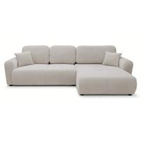 ECKSCHLAFSOFA Olido GRAUBEIGER VELOURS - Taupe/Schwarz, Kunststoff/Textil (279/150cm) - Selsey