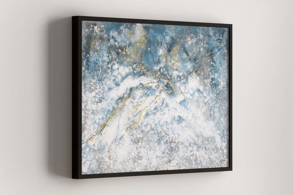 ACRYLBILD HANDGEMALT 100/75 cm - Blau/Weiß, Holz/Textil (100/75cm) - KUNSTLOFT