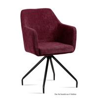 ARMLEHNSTUHL (6er-Set) Dijana 57x87x60 Schwarz/Marsala - Brombeere/Schwarz, Kunststoff (60/87/57cm) - 58aufmkessel