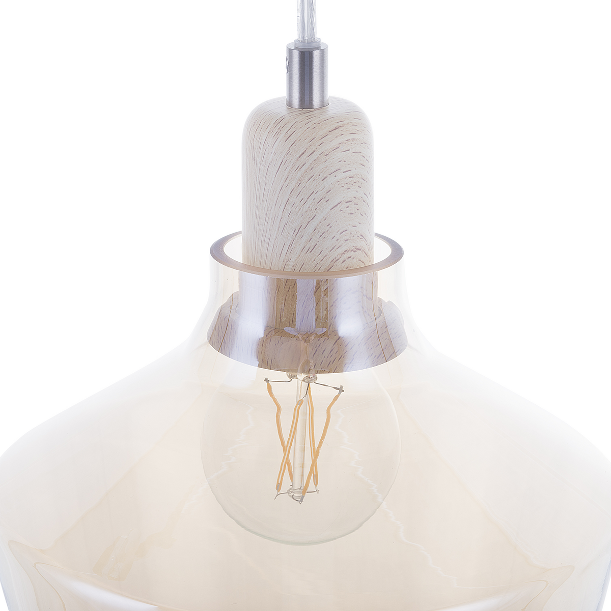 HÄNGELEUCHTE Santon 20/20/136 cm - Transparent, Glas (20/20/136cm) - Beliani