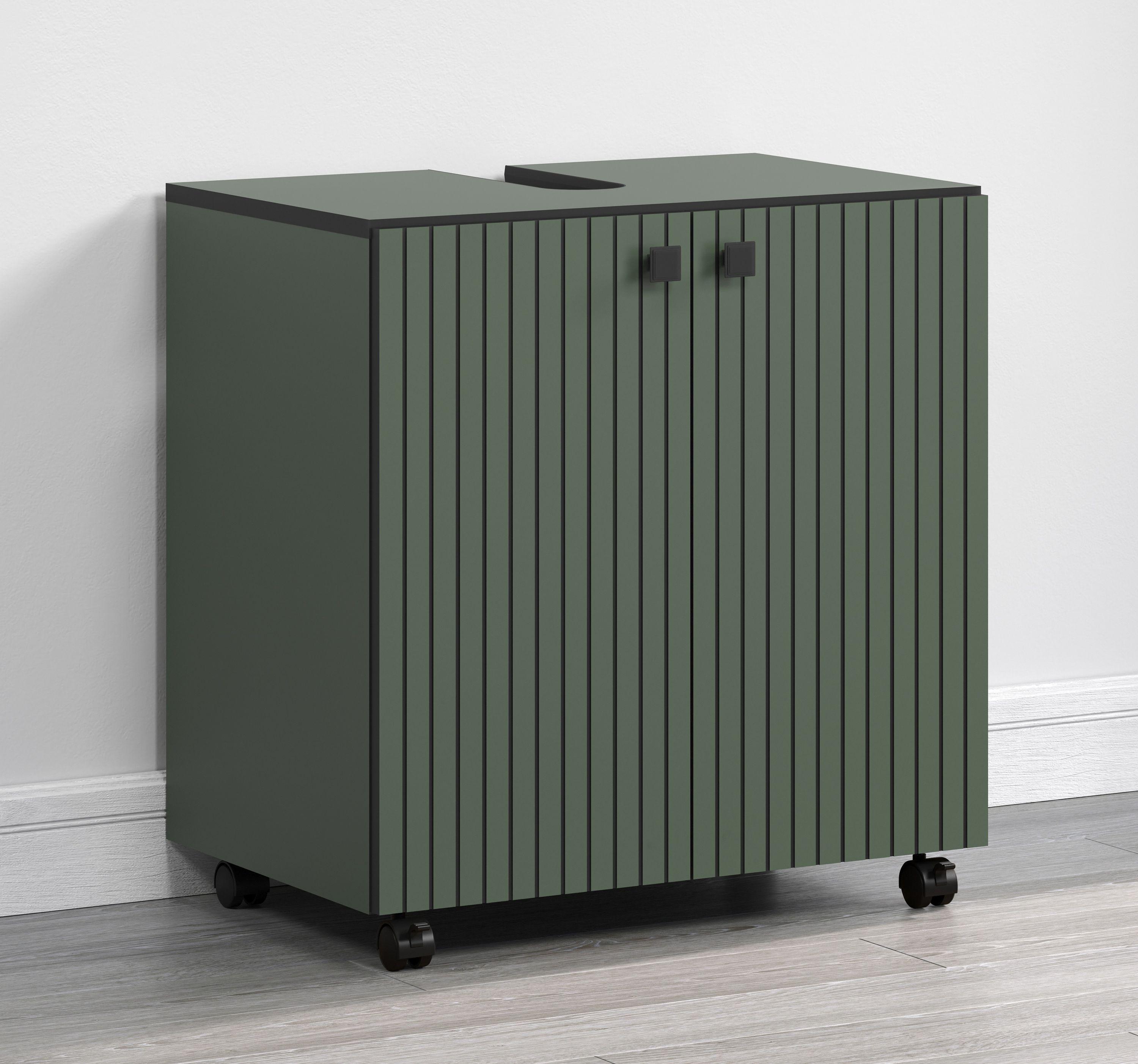 WASCHBECKENUNTERSCHRANK PureBliss Grün - Grün, Holzwerkstoff (60/64/42cm) - Trendteam