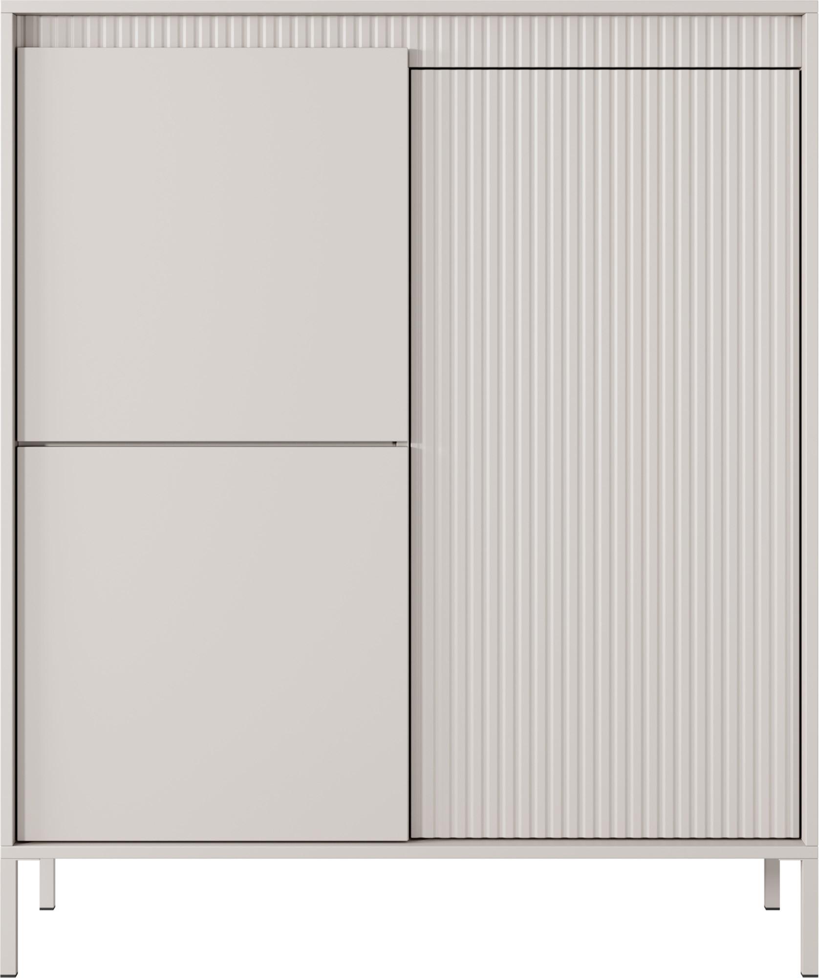 HIGHBOARD Cindy Beige 104/123/40 cm - Beige/Braun, Holzwerkstoff/Metall (103.5/123.4/39.5cm) - WFL GROUP