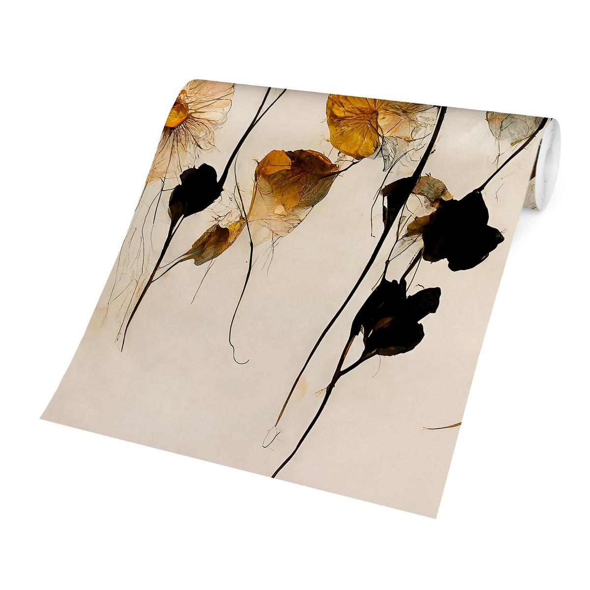 FOTOTAPETE Warme Blüten 192/192 cm - Eichefarben, Papier (192/192cm) - Bilderwelten