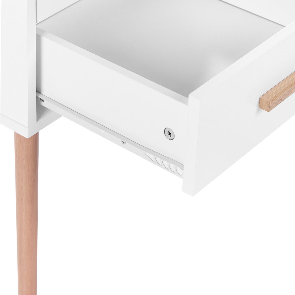 NACHTTISCH 2er-Set Weiß - Weiß, Holzwerkstoff (40/40/62cm) - Beliani