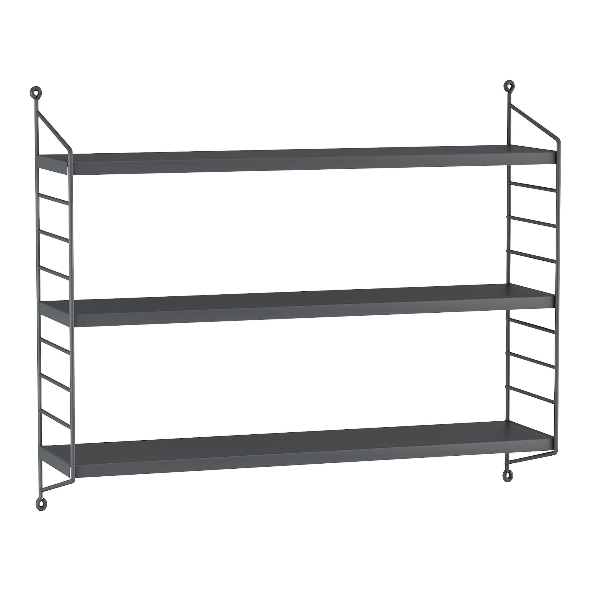 WANDREGAL Strängnäs modular - Dunkelgrau, Metall (60/50/15cm) - [en.casa]