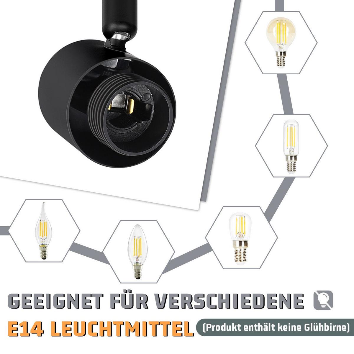 DECKENSTRAHLER Legrand 1-flammig 12.5/10/13cm - Schwarz, Metall (12.5/10/13cm) - Nettlife