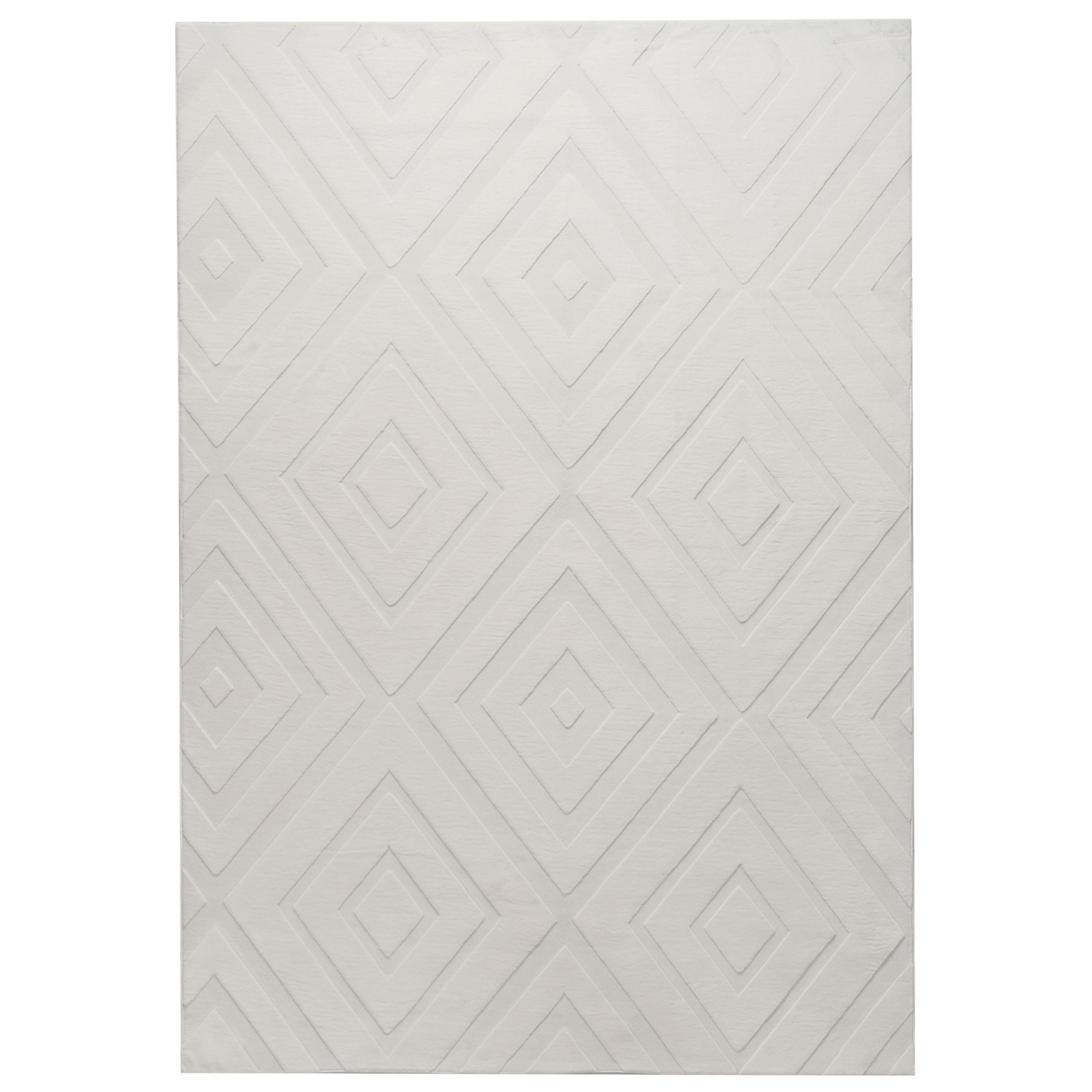 TEPPICH Cremeweiß 160/230 cm Borah - Creme/Weiß, Textil (160/230cm) - Beliani
