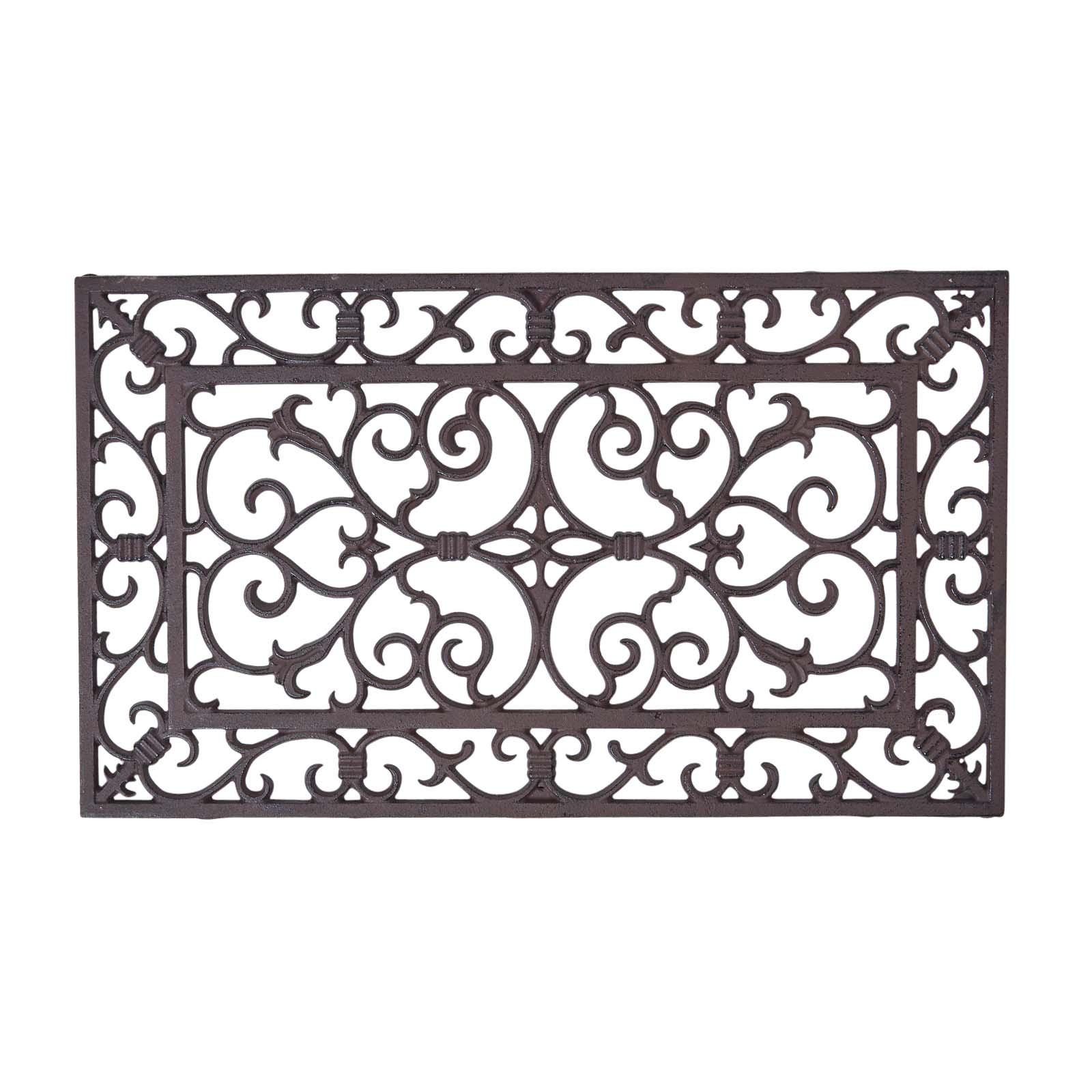 FUSSABTRETER Ornament, Gusseisen 34/58 cm - Braun, Metall (35/58cm) - Homescapes