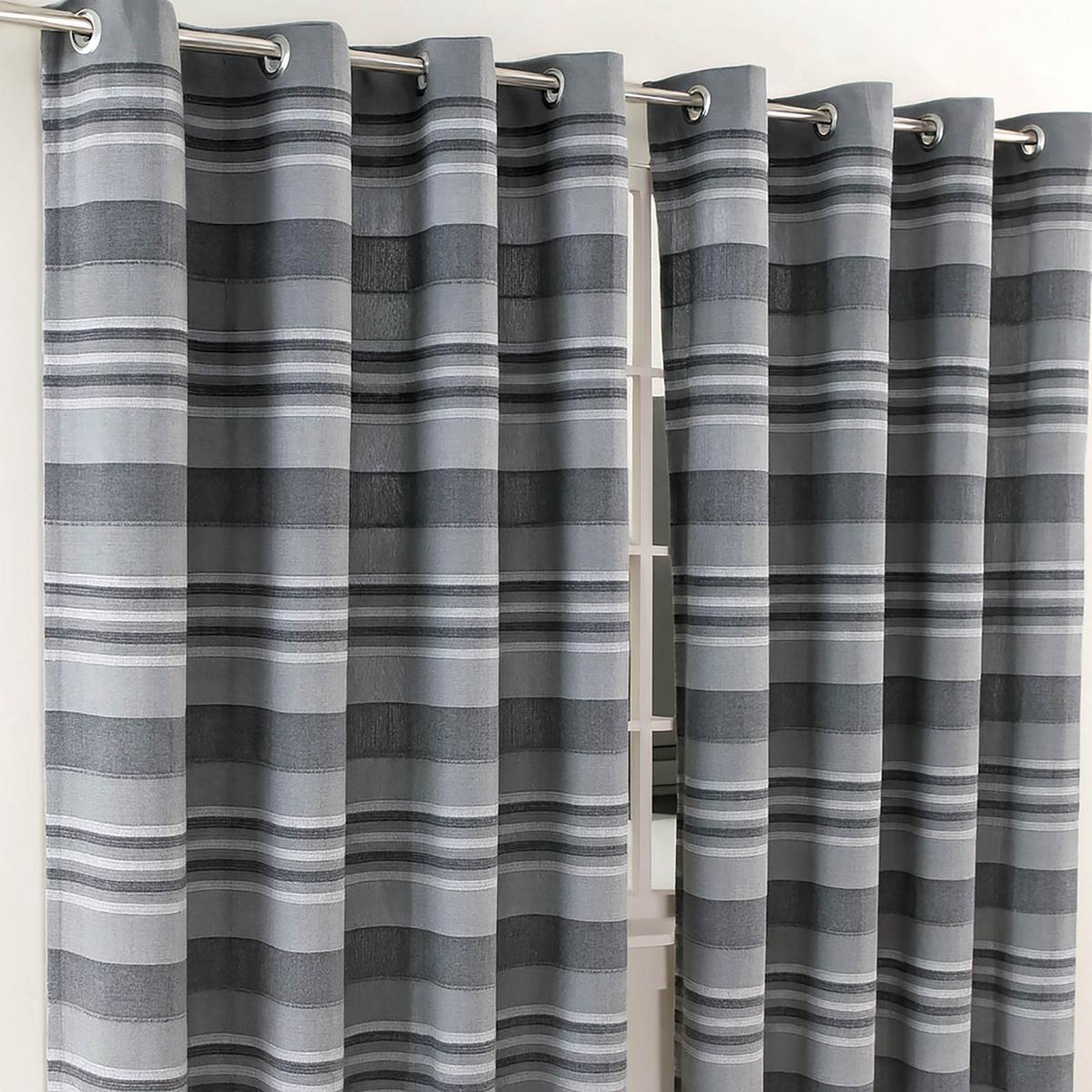 ÖSENVORHANG Morocco blickdicht 2er-Set, 167/228 cm - Grau, Textil (167/228cm) - Homescapes