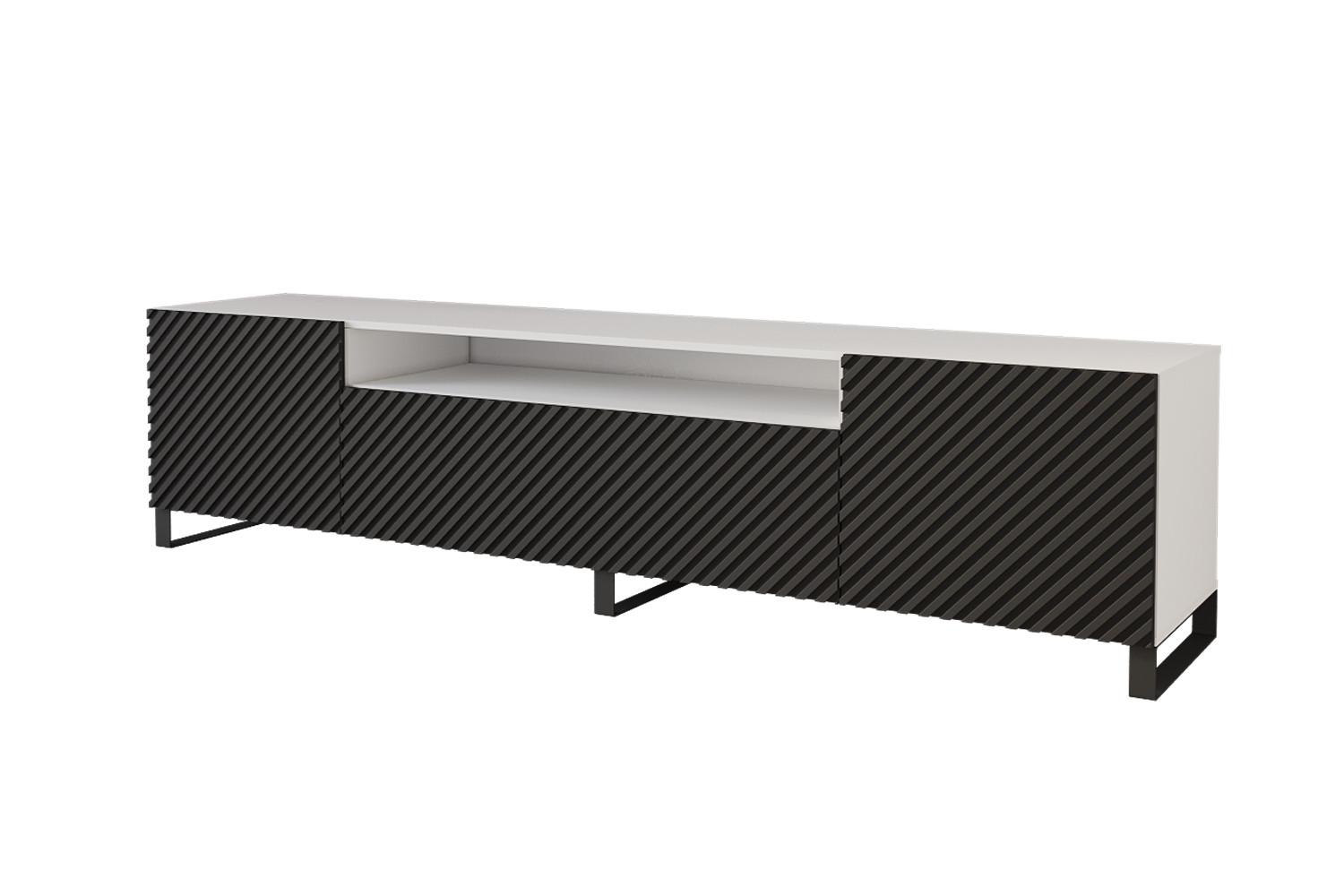 LOWBOARD ZENO-S 200x53x41 cm - Weiß / Schwarz - Schwarz/Weiß, Holzwerkstoff (200/53/41cm) - ALTDECOR