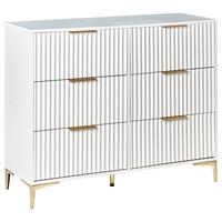 KOMMODE mit 6 Schubladen Weiß Walcott - Weiß, Holzwerkstoff (108/89/40cm) - Beliani