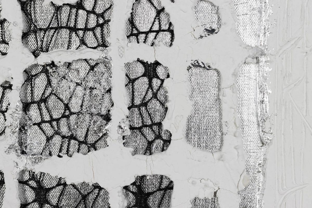 ACRYLBILD HANDGEMALT 60/90 cm - Silberfarben/Weiß, Holz/Textil (60/90cm) - KUNSTLOFT