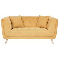 2-SITZER-SOFA Stoff Senfgelb Habo - Hellbraun, Textil (176/78/72cm) - Beliani