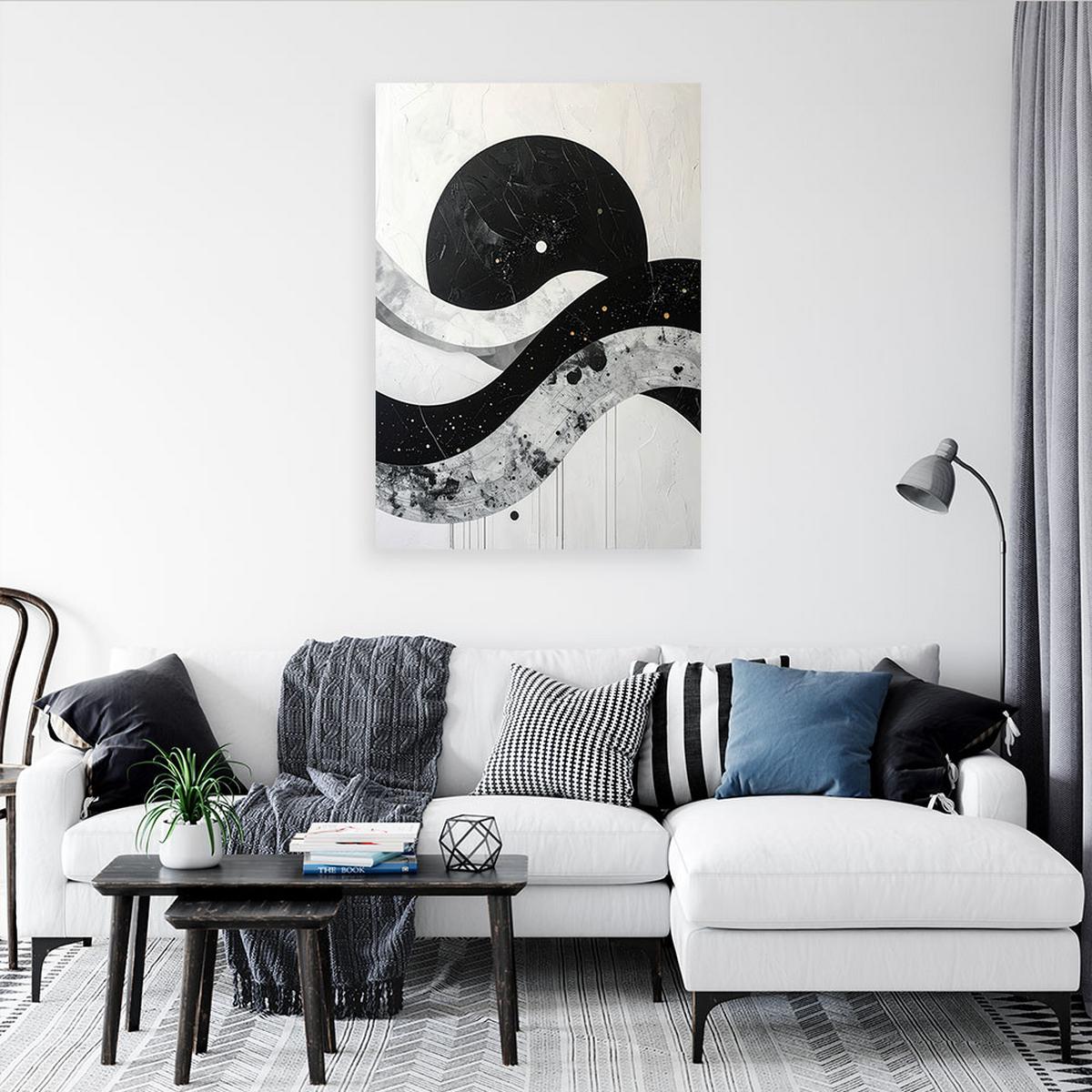 LEINWANDBILD Abstraktion 20x30cm - Schwarz, Textil (20/30cm) - Feeby