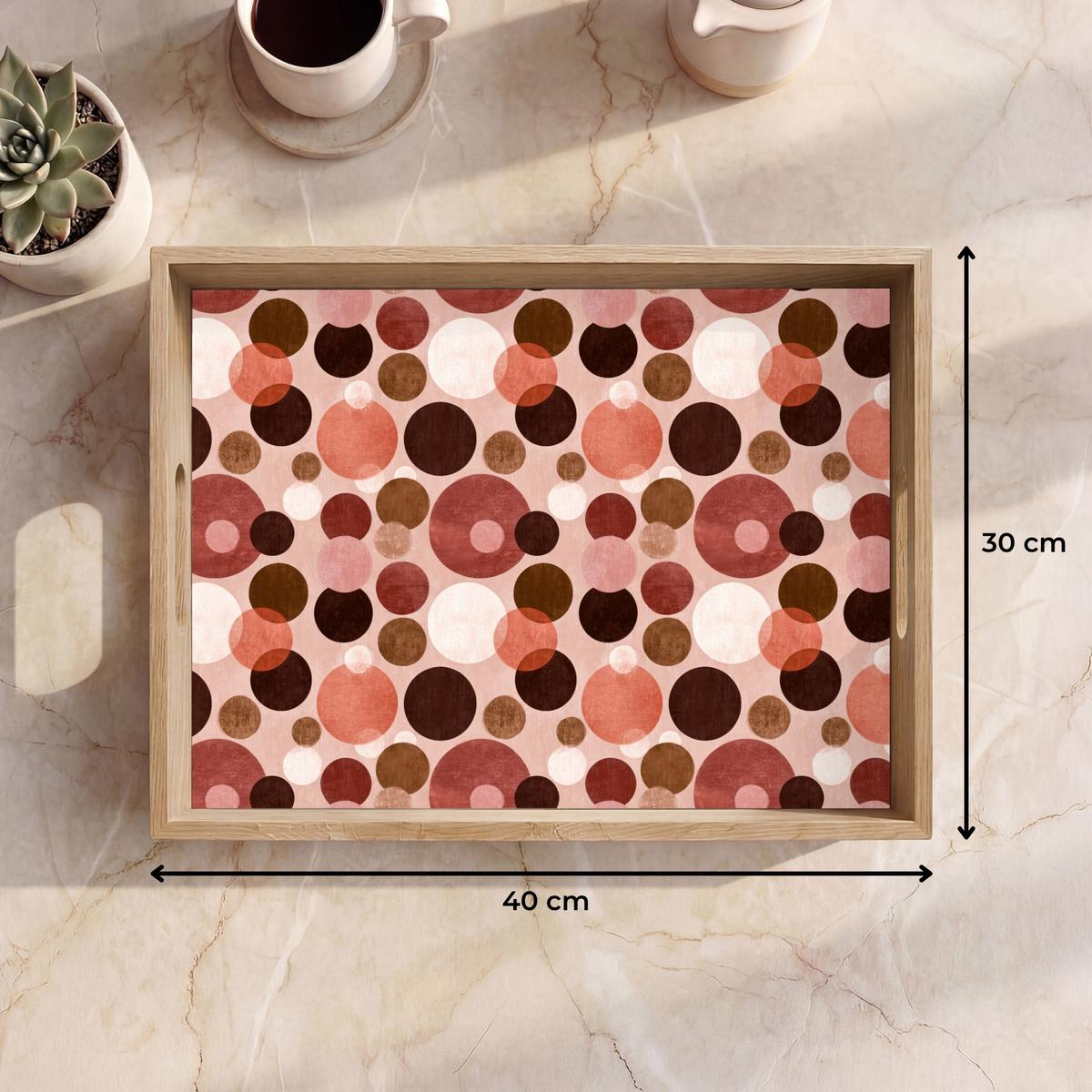 TABLETT Kreise - Modern - Farbenfroh 40x30 cm - Rosa, Holz (40/5/5cm) - OnlyWow