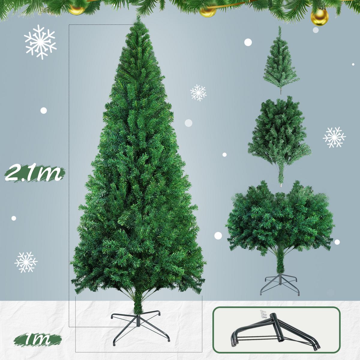 WEIHNACHTSBAUM Thalyn Grün PVC 100/100/210 cm - Grün, Kunststoff (210cm) - ZMH