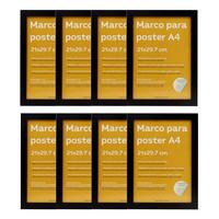 RAHMEN Set mit 8 aus MDF und Acrylglas Schutz und Aussteller für Fotografien, Bilder, Poster, Gemälde, Dekoration für Haus Farbe Schwarz A4 - Schwarz, Holz (21/3cm) - Nacnic