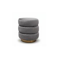 HOCKER LUCIA 38/38/42 cm Grau - Goldfarben/Grau, Textil/Metall (38/42/38cm) - Lookway