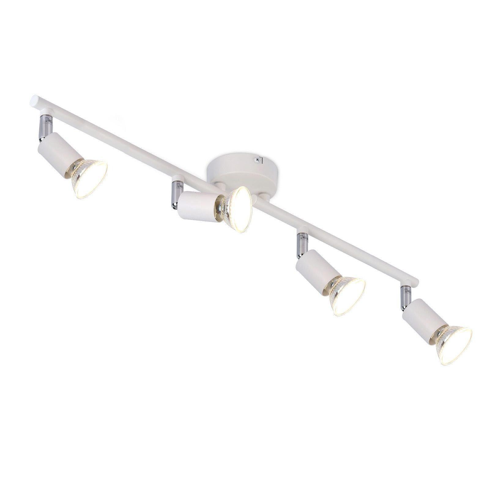DECKENSTRAHLER Flensburg 4-flammig 60/8/13.5 cm - Weiß, Metall (60/8/13.5cm) - Nettlife