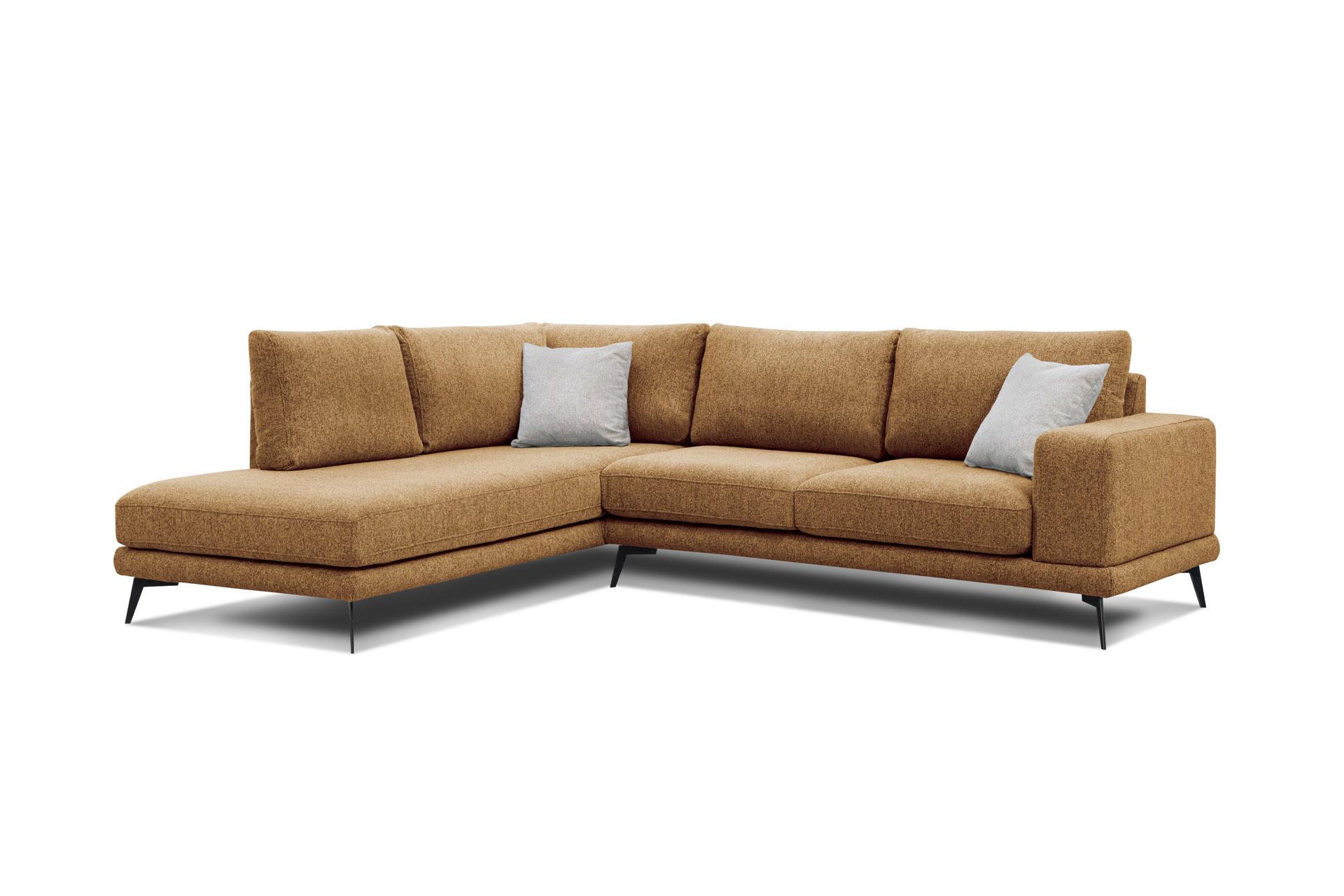 ECKSOFA MEDIOLANE 5-Sitzer, orange - Orange, Holzwerkstoff/Textil (219/282cm) - Wozimo