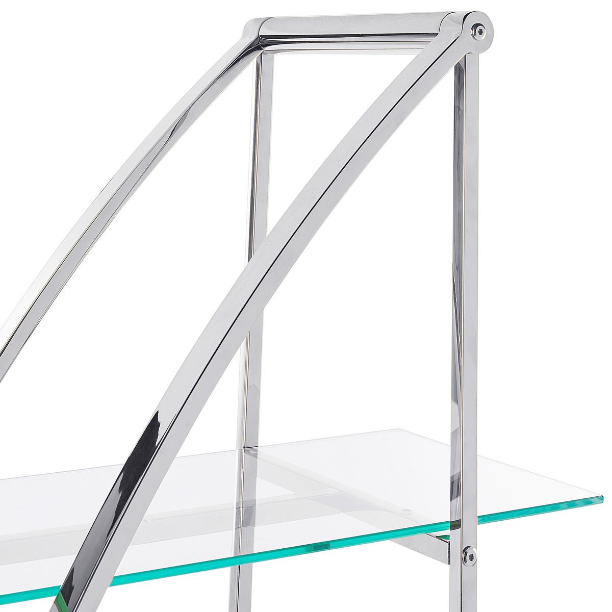 REGAL mit 4 Ebenen Metall 175 cm Silber Hollow - Silberfarben, Metall (120/175/34cm) - Beliani