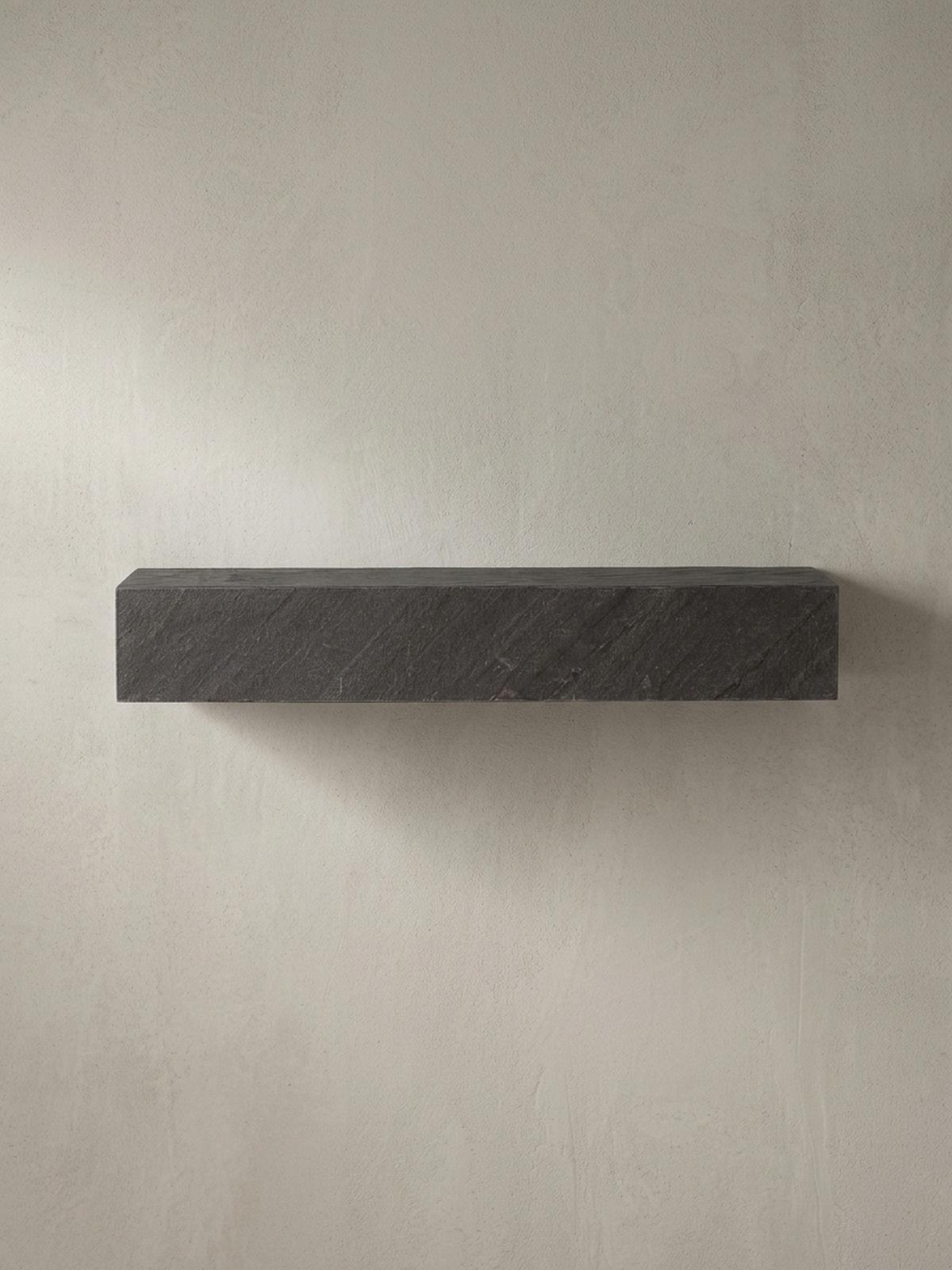 WANDREGAL Mango Massivholz Steinoptik Rechteckig Modern, Grau 60x20x10 cm - Grau, Holz (60/10/20cm) - KADIMA DESIGN